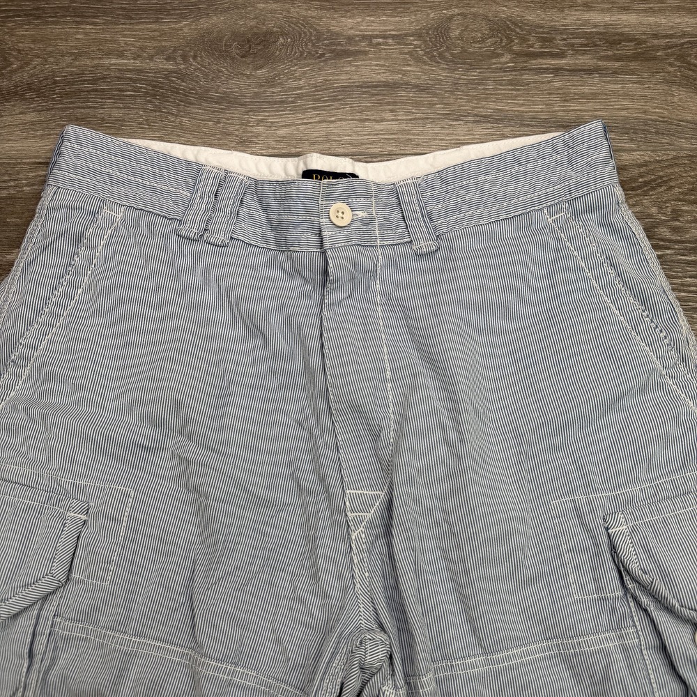 Polo Ralph Lauren Cargo Shorts Mens 33 Blue White Stripe Paratrooper Military - Picture 2 of 13